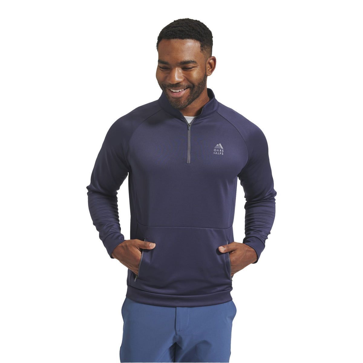 Oars + Alps x Mizzen+Main Navy Blue Athletic Quarter Zip | Oars +