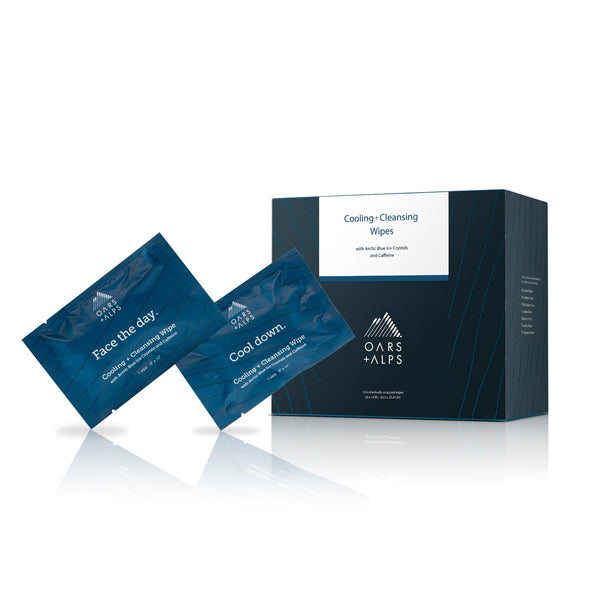 the box with 2 packs of the cool + cleansing wipes